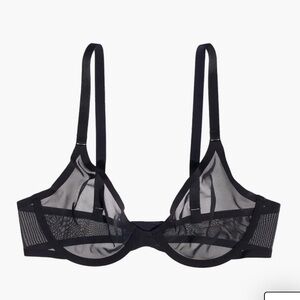 Cuup Black The Plunge Mesh Wire Bra Women’s Sz 36F